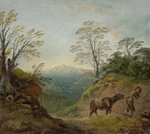 Gainsborough Thomas Prints: Wooded Landscape With A Boy Leading A Donkey And Dog