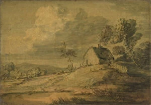 Wooded Landscape with Cottage, Cows and Sheep, ca. 1770. Creator: Thomas Gainsborough