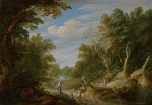 Cornelis Poelenburch Prints: Wooded Landscape with Figures, c1620-1650s