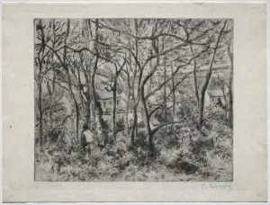 Wooded Landscape at LHermitage, Pontoise, 1879. Creator: Camille Pissarro (French, 1830-1903)