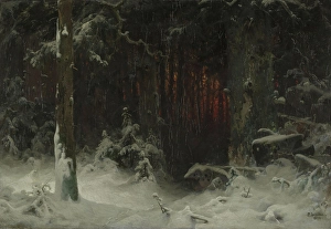 Wooded Landscape in Snow, 1870. Creator: Ludwig Munthe