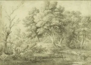 Gainsborough Thomas Prints: Wooded Landscape with Stream, 1750-59. Creator: Thomas Gainsborough