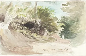 Roots Prints: A Wooded Lane near Ross, 1803. Creator: Cornelius Varley