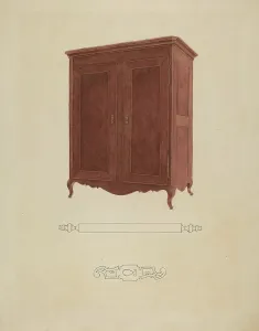 Adele Brooks Prints: Wooden Armoire, c. 1941. Creator: Adele Brooks