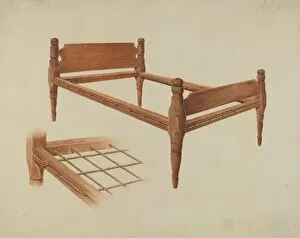 Al Curry Collection: Wooden Bed, c. 1937. Creator: Al Curry