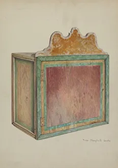 Campbell Gerke Rose Prints: Wooden Cabinet for Music, c. 1938. Creator: Rose Campbell-Gerke