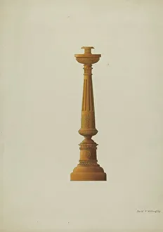 Wooden Candlestick, c. 1937. Creator: David P. Willoughby