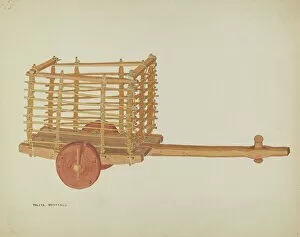 Watercolor And Graphite On Paper Collection: Wooden Cart, c. 1936. Creator: Tulita Westfall