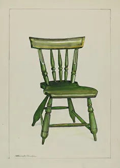 Truelson Florence Prints: Wooden Chair, c. 1937. Creator: Florence Truelson