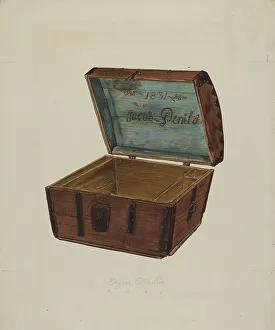 Chest Prints: Wooden Chest, 1938. Creator: Eugene C. Miller