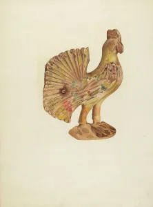Frances Cohen Prints: Wooden Chicken, 1935/1942. Creator: Frances Cohen