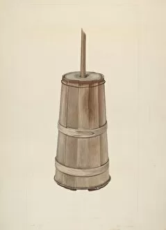 Clyde L Collection: Wooden Churn, 1935 / 1942. Creator: Clyde L. Cheney