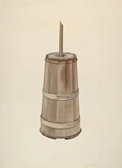 Cheney Gallery: Wooden Churn, 1935 / 1942. Creator: Clyde L. Cheney