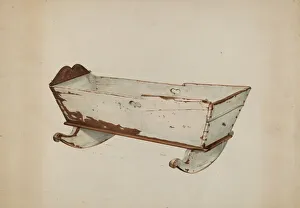 Cradle Gallery: Wooden Cradle, c. 1938. Creator: Arthur Stewart