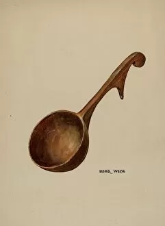 Watercolor And Graphite On Paperboard Collection: Wooden Dipper, 1935 / 1942. Creator: Elmer Weise
