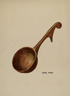 Watercolor And Graphite On Paperboard Collection: Wooden Dipper, 1935 / 1942. Creator: Elmer Weise