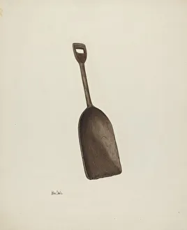 Manual Prints: Wooden Grain Shovel, c. 1941. Creator: Pearl Davis