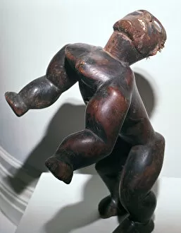 Captain James Gallery: Wooden human form figure, Polynesian, (18th century?)