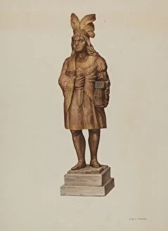 Wooden Indian, c. 1940. Creator: Robert W.R. Taylor