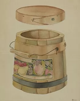 Watercolor And Graphite On Paperboard Collection: Wooden Jam Pail, c. 1936. Creator: Anthony Zuccarello