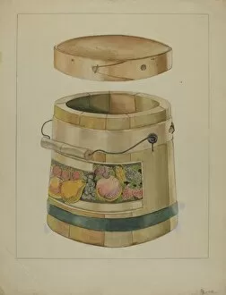 Watercolor And Graphite On Paperboard Collection: Wooden Pail, c. 1936. Creator: Anthony Zuccarello