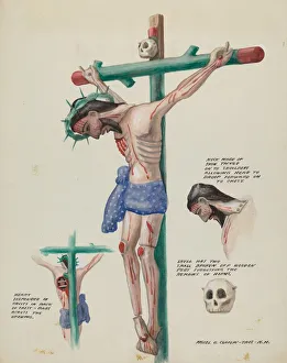 Majel G Collection: Wooden Painted Christo, c. 1937. Creator: Majel G. Claflin