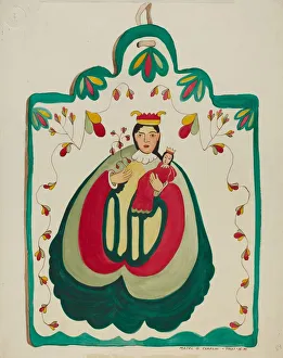Anthony Of Padua St Prints: Wooden Retablo, San Antonio, c. 1937. Creator: Majel G. Claflin