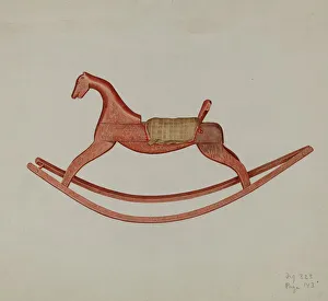 Wooden Rocking Horse, 1937. Creator: Helen E. Gilman