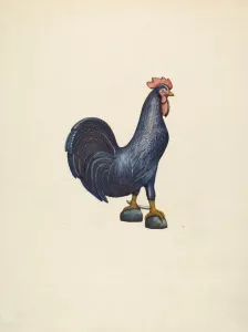 Davis John Prints: Wooden Rooster, 1935 / 1942. Creator: John Davis