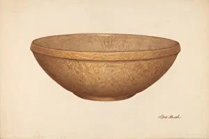 Rex F Bush Prints: Wooden Salad or Chopping Bowl, c. 1938. Creator: Rex F Bush