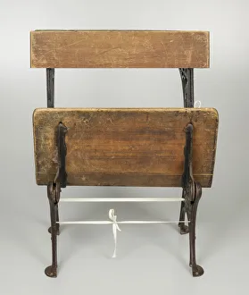 Wooden school desk from Bethel Evangelical Lutheran Church and School, 1925-1963
