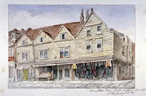Charles James Collection: Wooden shop fronts described as Sharpss Buildings, Royal Mint Street, Stepney, London