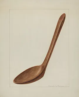 Spatula Prints: Wooden Spatula, c. 1938. Creator: Manuel G. Runyan