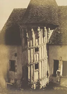 Chartres Collection: Wooden Staircase at Chartres, 1852. Creator: Henri Le Secq