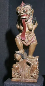 Breast Prints: Wooden statuette of the Witch Queen Rangda