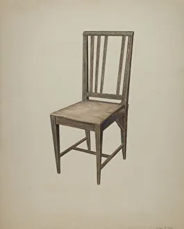 Wooden Straight Chair, c. 1938. Creator: Wilbur M Rice