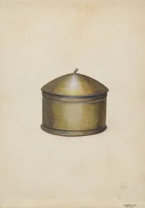 Edward L Loper Prints: Wooden Sugar Bowl, c. 1936. Creator: Edward L Loper