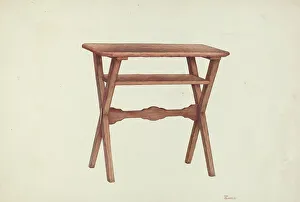 Blakeley Hal Prints: Wooden Table, c. 1953. Creator: Hal Blakeley