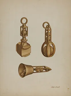 Rex F Bush Prints: Wooden Toys, 1935 / 1942. Creator: Rex F Bush