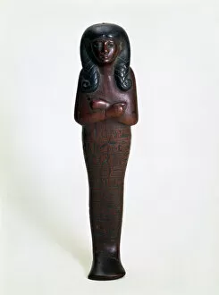 Grave Goods Collection: Wooden ushabti figurine of Mutry, Ancient Egyptian, 16th or 15th century BC