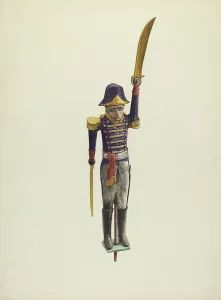 Whirligig Prints: Wooden Whirligig, c. 1942. Creator: Laura Bilodeau