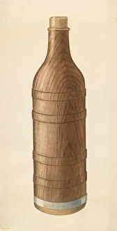 Wine Bottle Prints: Wooden Wine Bottle, c. 1938. Creator: Wilbur M Rice