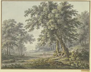 Johann Heinrich Prints: Woodland scene with two groups of figures, 1760. Creator: Johann Heinrich Muntz