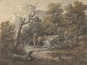 Gainsborough Prints: Woodland Scene with a Peasant, a Horse, and a Cart, ca. 1760