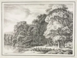 Woodland Scenery with Lake, 1811-1816. Creator: Johann Nepomuk Strixner (German, 1782-1855)