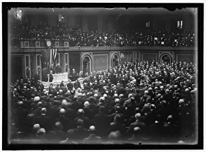 Woodrow Wilson before Congress, between 1913 and 1918. Creator: Harris & Ewing. Woodrow Wilson before Congress, between 1913 and 1918. Creator: Harris & Ewing