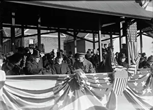 Woodrow Wilson and Newton Diehl Baker, Fort Myer Officers Training School, 1917. Creator: Harris & Ewing. Woodrow Wilson and Newton Diehl Baker, Fort Myer Officers Training School, 1917. Creator: Harris & Ewing