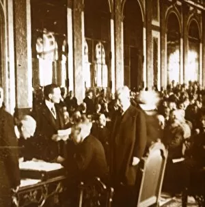 Signing Gallery: Woodrow Wilson, Treaty of Versailles, France, 1919