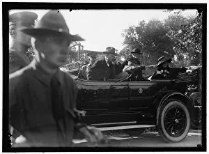 Edith Bolling Galt Prints: Woodrow Wilson and wife (Edith Bolling Wilson) in back seat of automobile