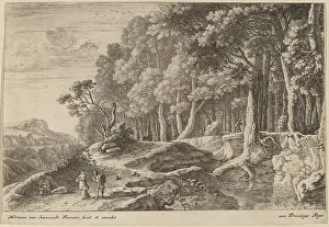 Hiker Prints: Woods Bordered by a Stream. Creator: Herman van Swanevelt